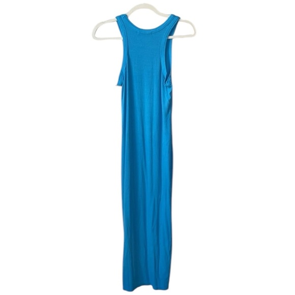 Electric & Rose Ribbed Tank Midi Dress Size M In Blue - Picture 2 of 6